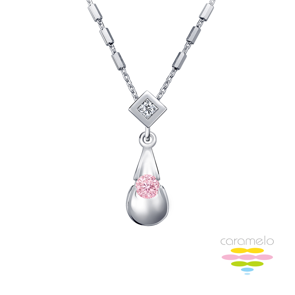 Caramelo 彩糖鑽工坊 0.10 克拉  粉鑽 粉紅鑽石 鑽石項鍊 (培育鑽石 FANCY VIVID PINK)（其他規格）