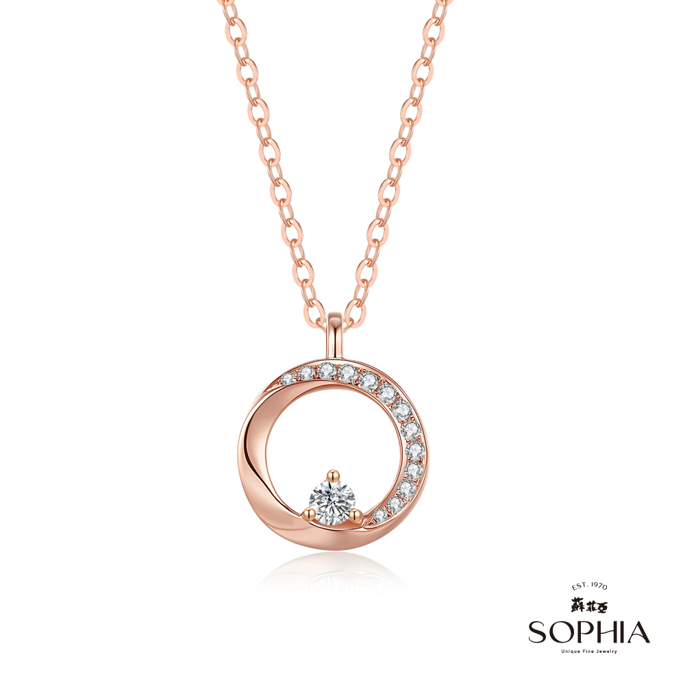 SOPHIA 蘇菲亞 珠寶 - 艾維拉 14K玫瑰金 鑽石項墜