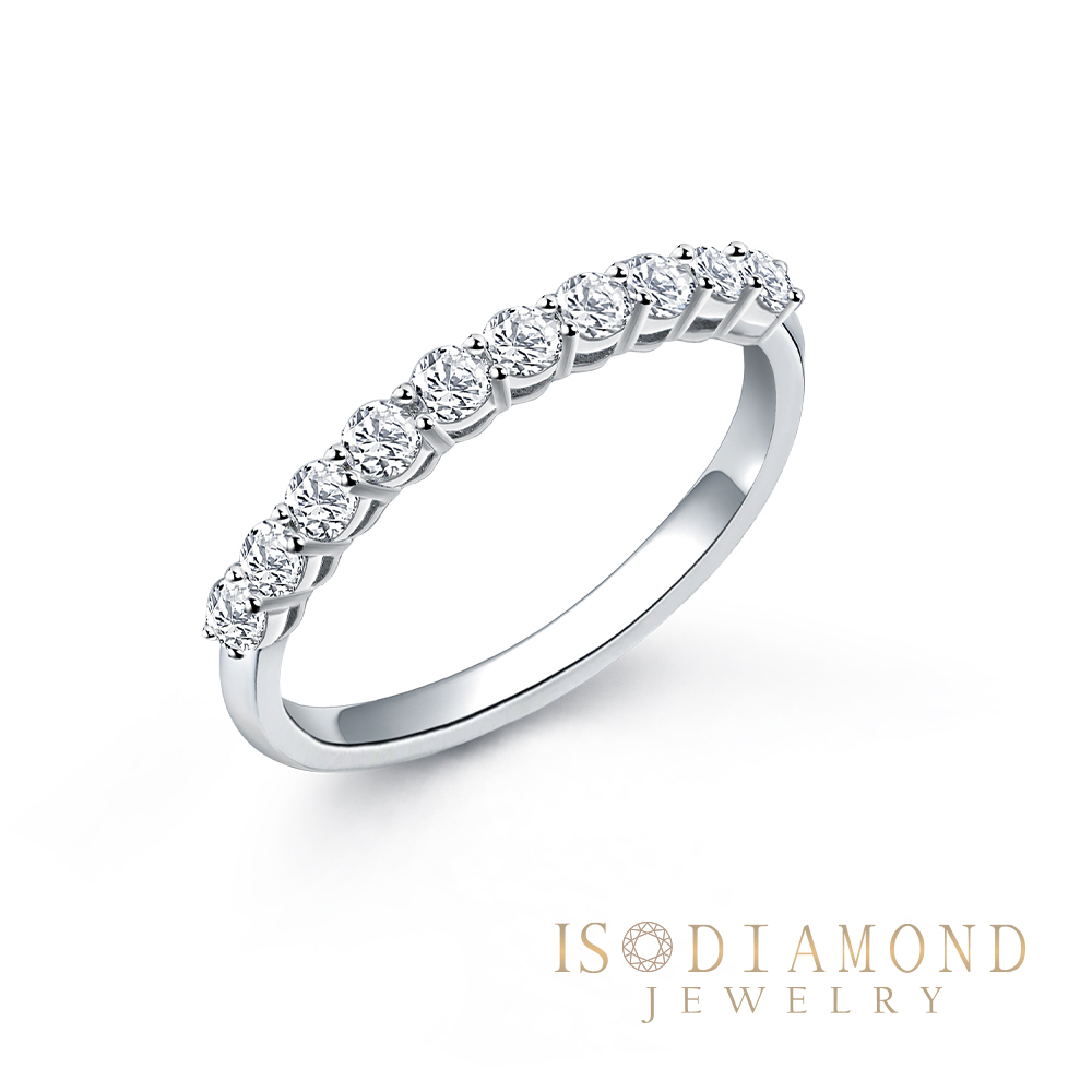 IS DIAMOND 滿鑽鑽石戒指 線戒 一字經典(培育鑽石)- 婚戒 聖誕節 情人節禮物