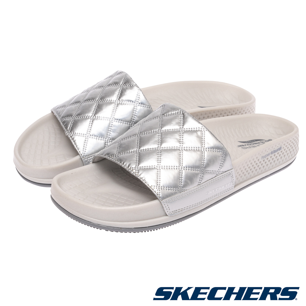 SKECHERS 斯凱奇 女鞋 健走系列涼拖鞋 ARCH FIT HYPER SLIDE - COZY FIT - 141711SIL