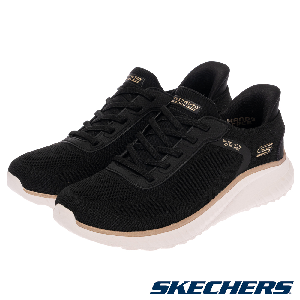 SKECHERS 斯凱奇 女鞋 休閒系列 瞬穿舒適科技BOBS SQUAD CHAOS 寬楦款 - 117497WBKGD