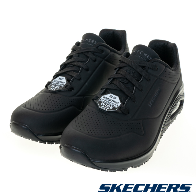 SKECHERS 斯凱奇 女工作鞋系列 UNO SR 寬楦款 - 108021WBLK