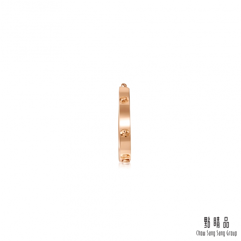 Chow Sang Sang Group 點睛品 18K 簡約圓環 18K玫瑰金單邊耳環