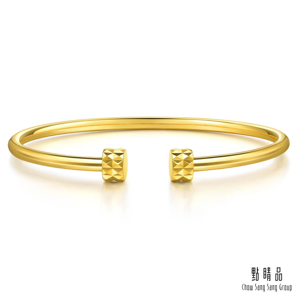 Chow Sang Sang Group 點睛品 亮鏡金 立體鉚釘 黃金手鐲(06)_計價黃金