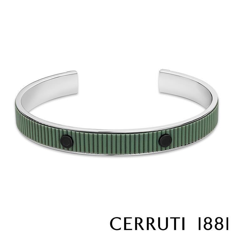 Cerruti 1881 限量2折 經典不鏽鋼皮革手環 全新專櫃展示品(CB3402)