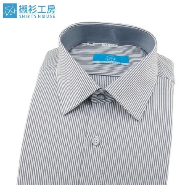 【南紡購物中心】 【襯衫工房】長袖襯衫-黑色細條紋