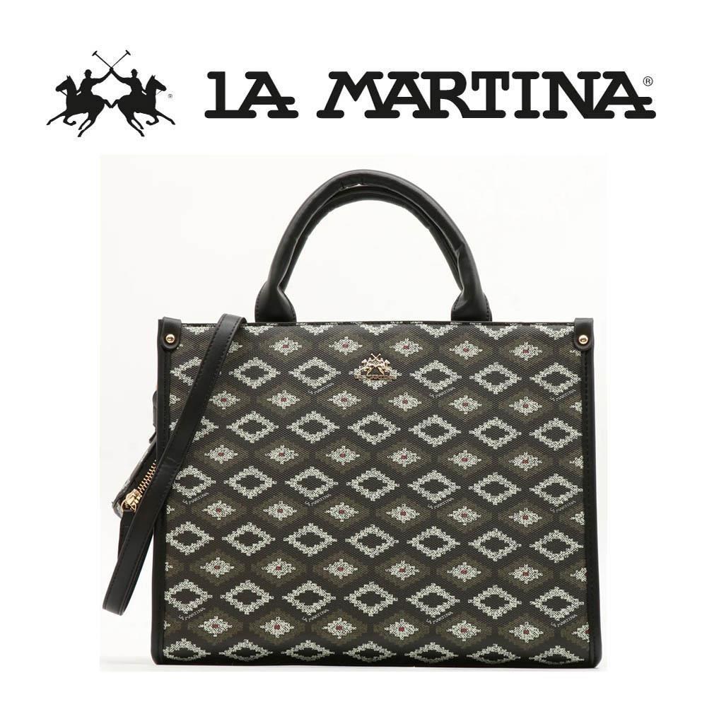 【LA MARTINA】限量2折 頂級花繡紋托特包肩背包 1570T 全新專櫃展示品
