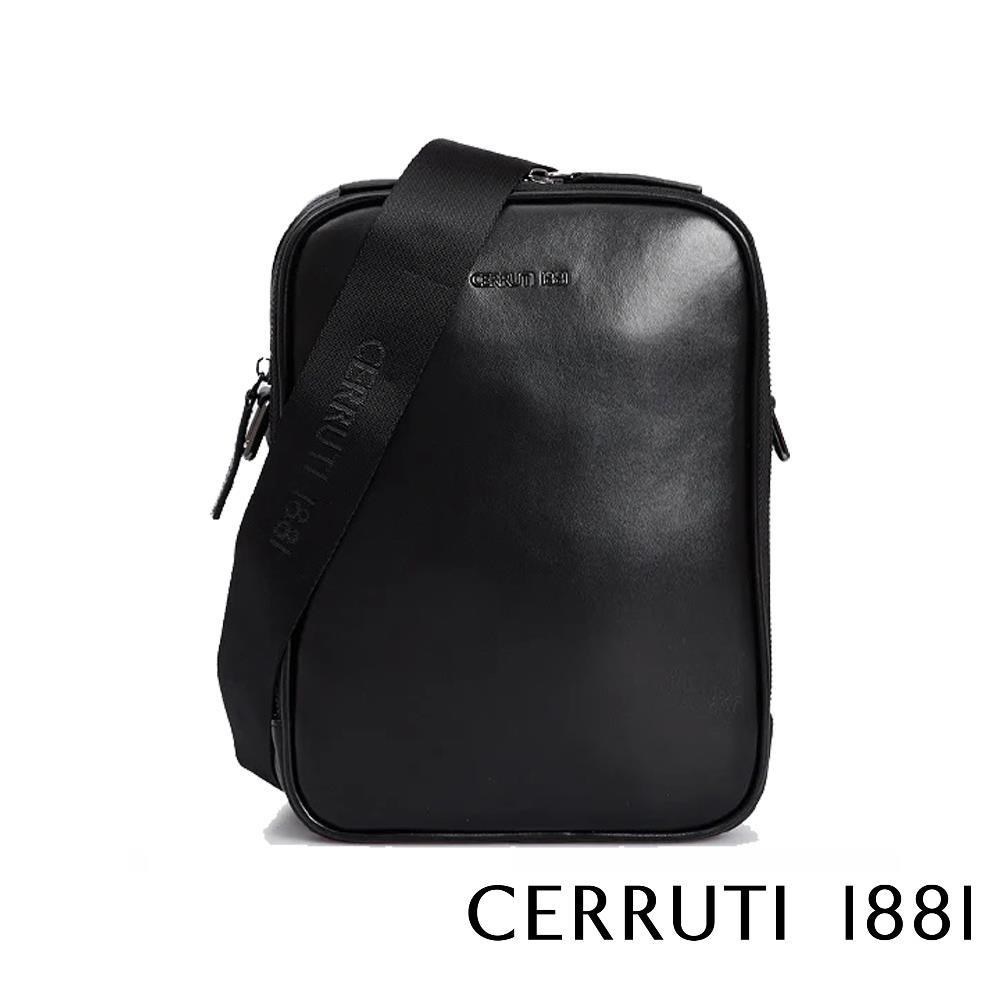 Cerruti 1881 限量2折 義大利頂級小牛皮側背包肩背包 全新專櫃展示品 (5607M)