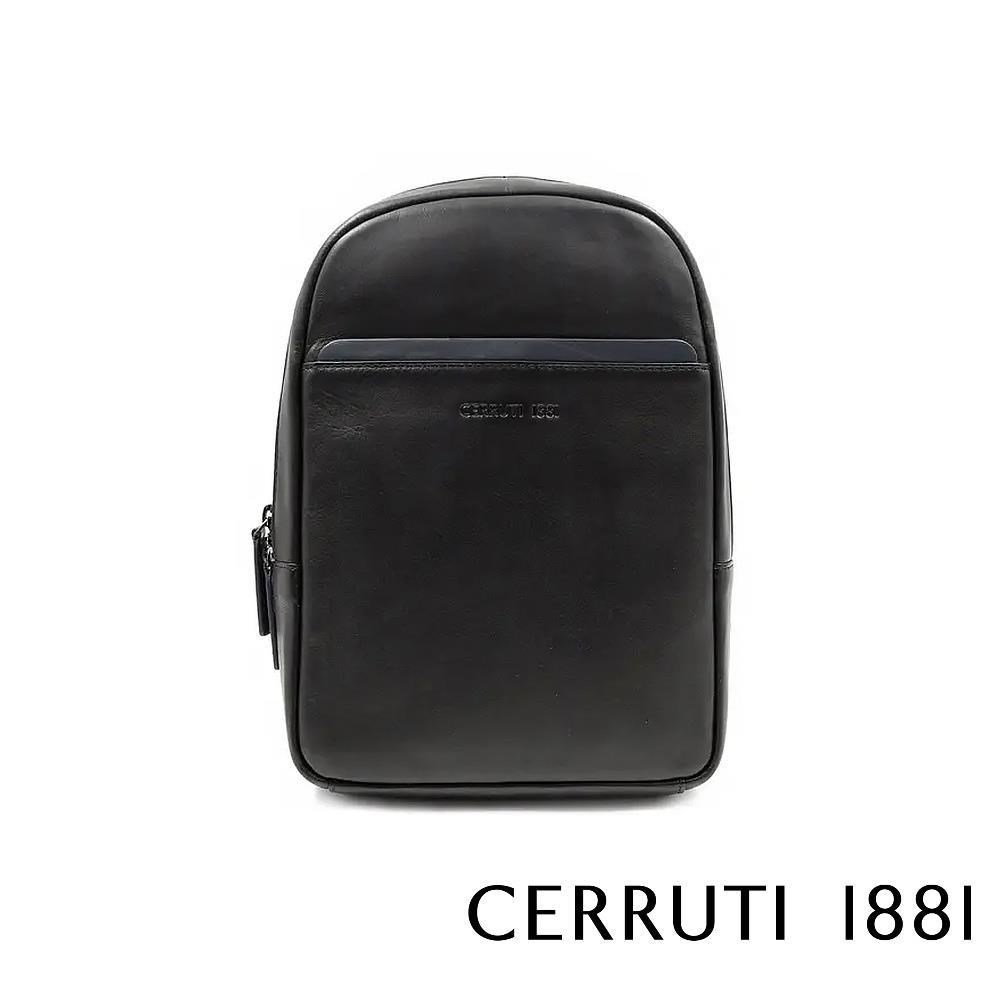 Cerruti 1881 限量2折 義大利頂級小牛皮斜肩包 全新專櫃展示品 (6533M)