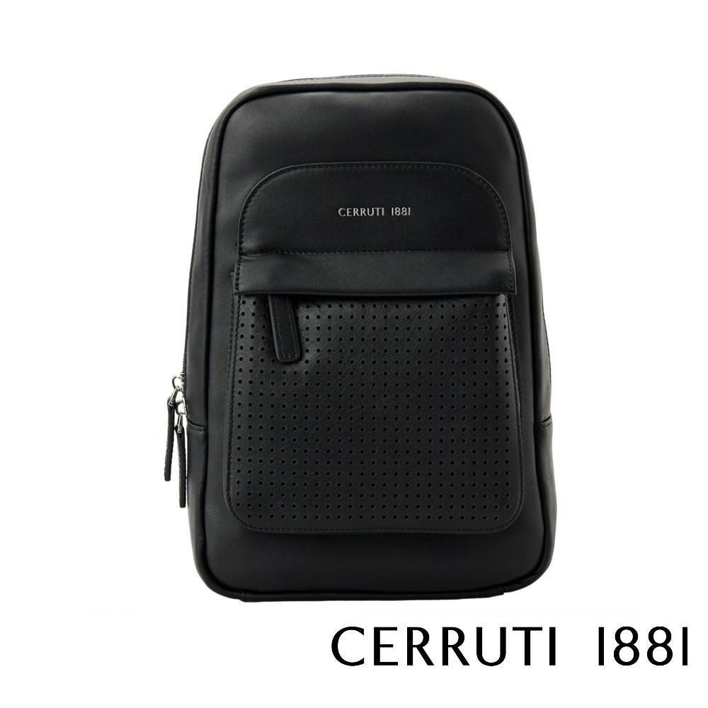 Cerruti 1881 限量2折 義大利頂級小牛皮斜肩包 全新專櫃展示品 (6544M)