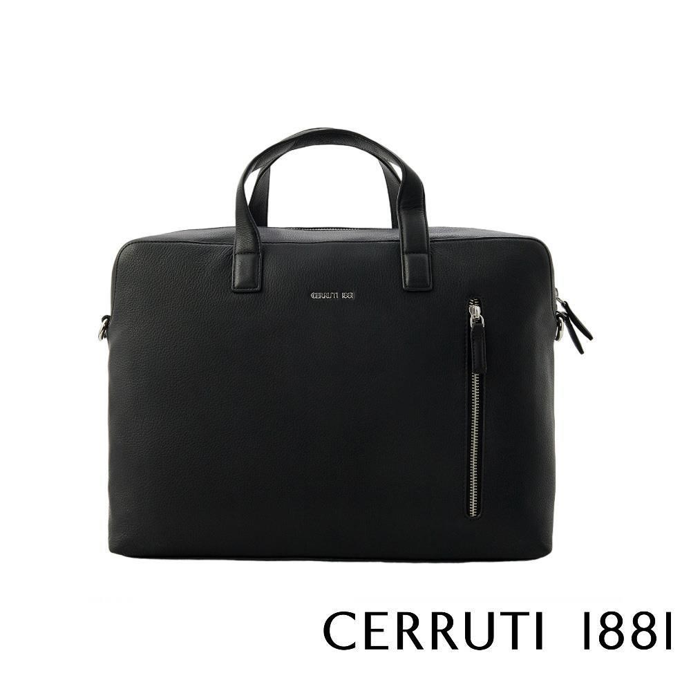 Cerruti 1881 限量2折 義大利頂級小牛皮公事包肩背包 全新專櫃展示品 (6580M)