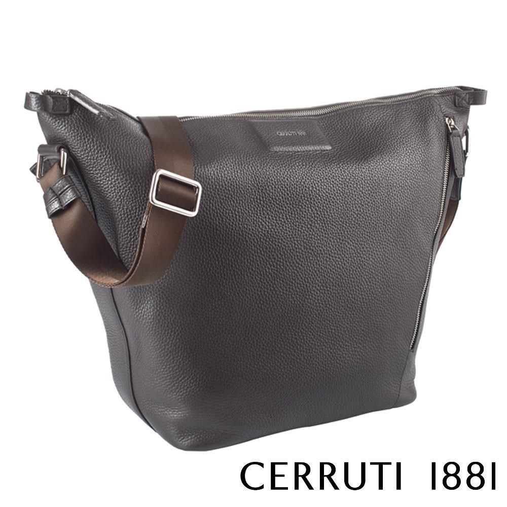 Cerruti 1881 限量2折 頂級小牛皮肩背包斜背包 全新專櫃展示品(3632M)