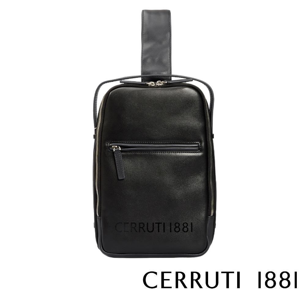 Cerruti 1881 限量2折 頂級小牛皮肩背包斜背包 全新專櫃展示品(5336M)