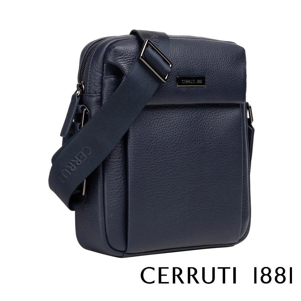 Cerruti 1881 限量2折 頂級小牛皮肩背包斜背包 全新專櫃展示品(5892M)