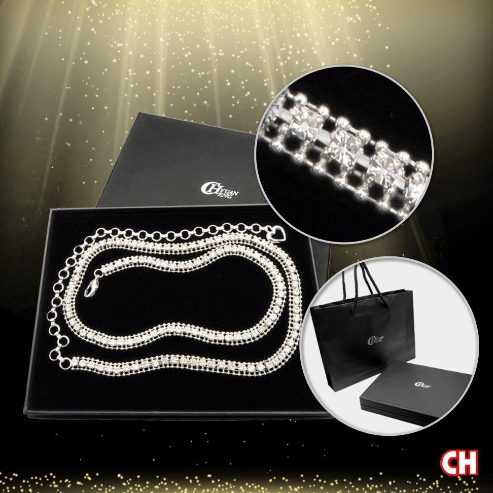 CH-BELT 銓丞皮帶 耀眼閃亮奧鑽bling 流行女細版腰鍊帶