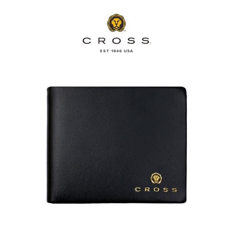 CROSS 高仕 限量2折 頂級小牛皮金標8卡短夾 全新專櫃展示品 黑色