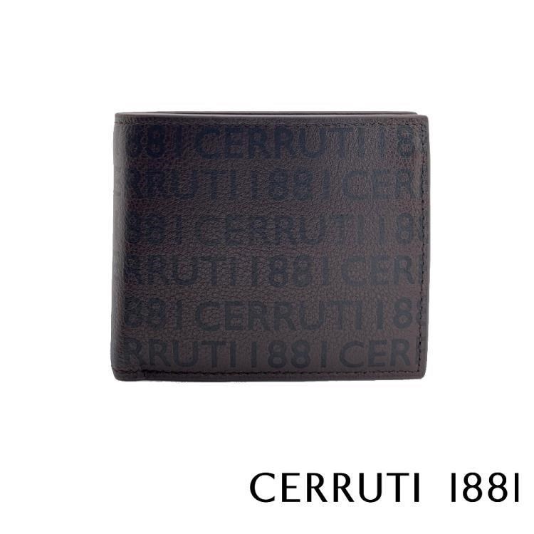 Cerruti 1881 頂級義大利小牛皮8卡短夾 ROMAN系列(咖啡色 CEPU05033M)