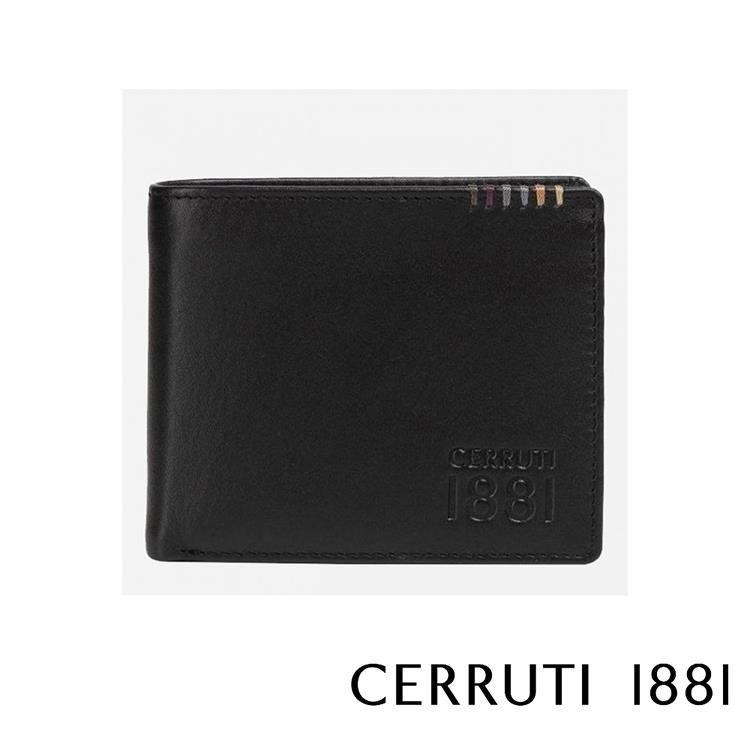 Cerruti 1881 限量2折 頂級義大利小牛皮6卡短夾 全新專櫃展示品(5655M)