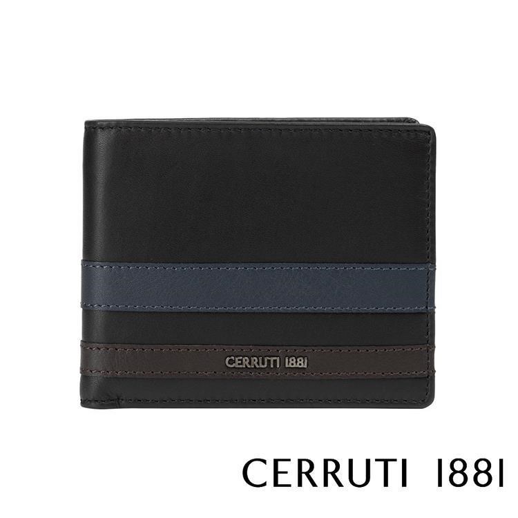 Cerruti 1881 限量2折 頂級義大利小牛皮12卡短夾 全新專櫃展示品(5696M)