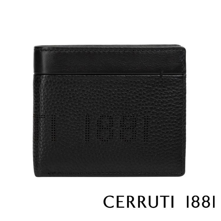Cerruti 1881 限量2折 頂級義大利小牛皮4卡零錢袋短夾 全新專櫃展示品(5546M)
