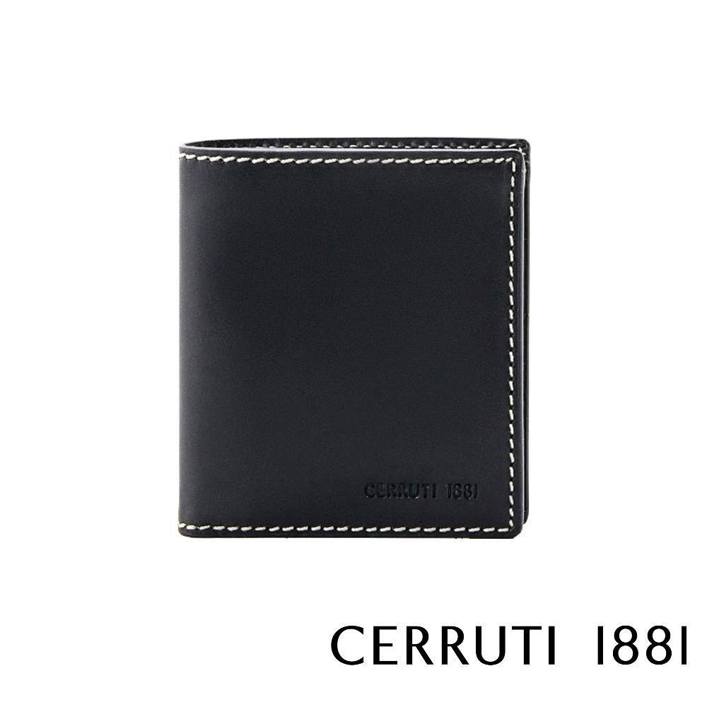Cerruti 1881 限量2折 頂級義大利小牛皮6卡短夾 全新專櫃展示品(3132M)