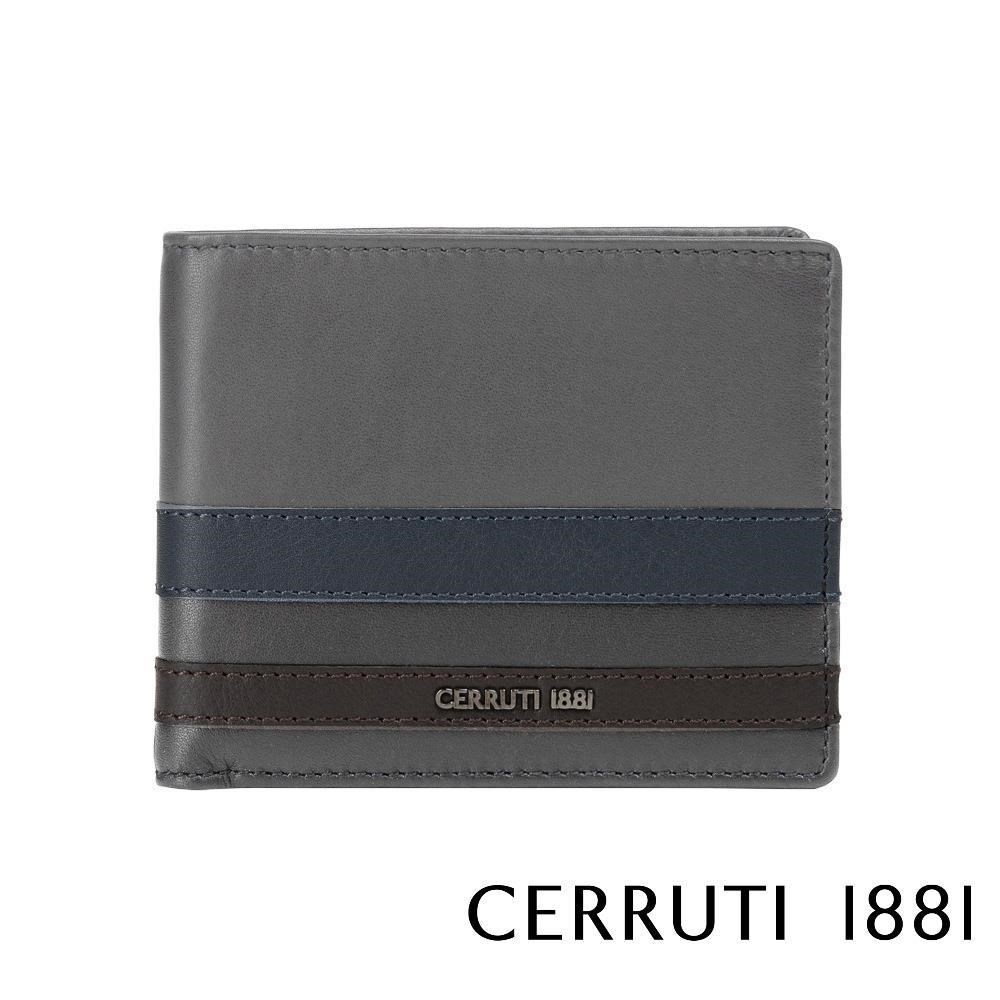 Cerruti 1881 限量2折 頂級義大利小牛皮4卡零錢袋短夾 全新專櫃展示品(5693M)