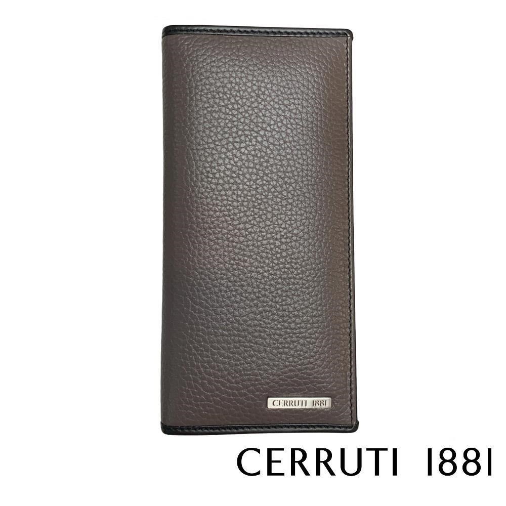 Cerruti 1881 限量2折 頂級小牛皮12卡長夾 全新專櫃展示品_灰色 5991M