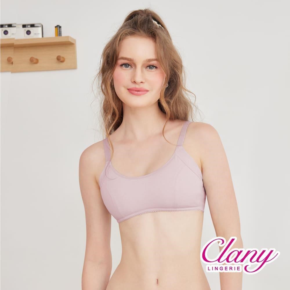 Clany 可蘭霓 台灣製抑菌竹纖維棉柔無鋼圈胸衣S-Q2XL無感大尺碼內衣 8051-91 紫