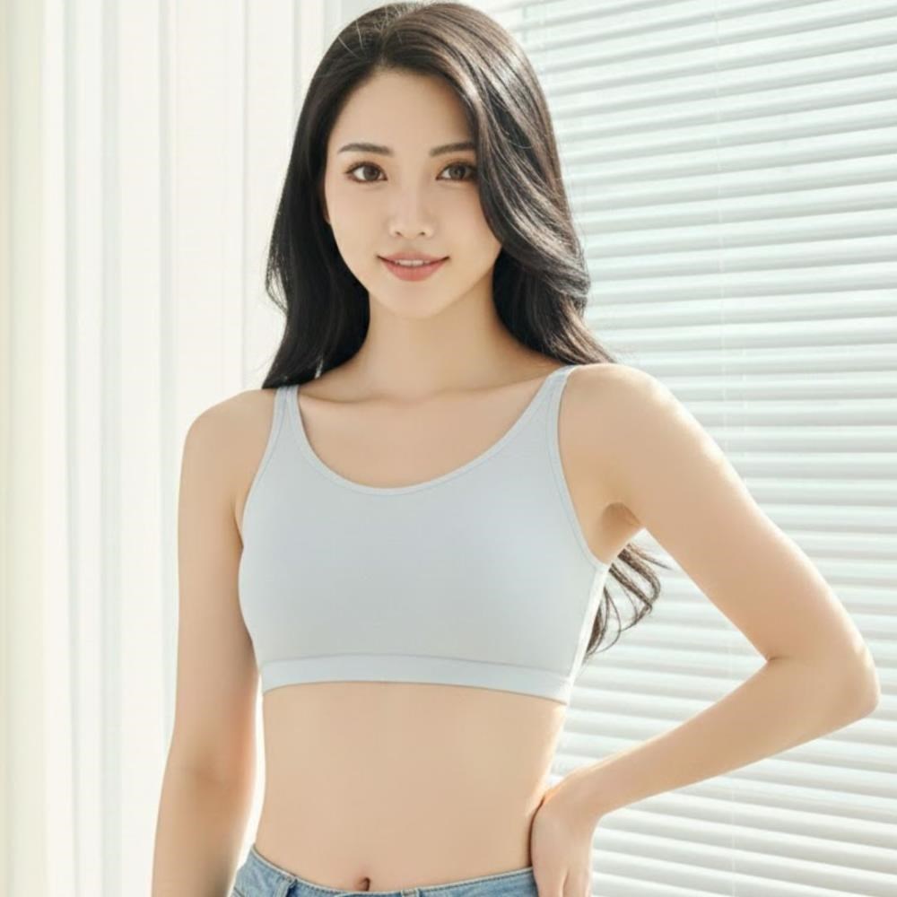 Clany 可蘭霓 MIT竹纖抑菌消臭天絲棉無鋼圈M-3XL內衣 加大尺碼背心 灰 8062-61