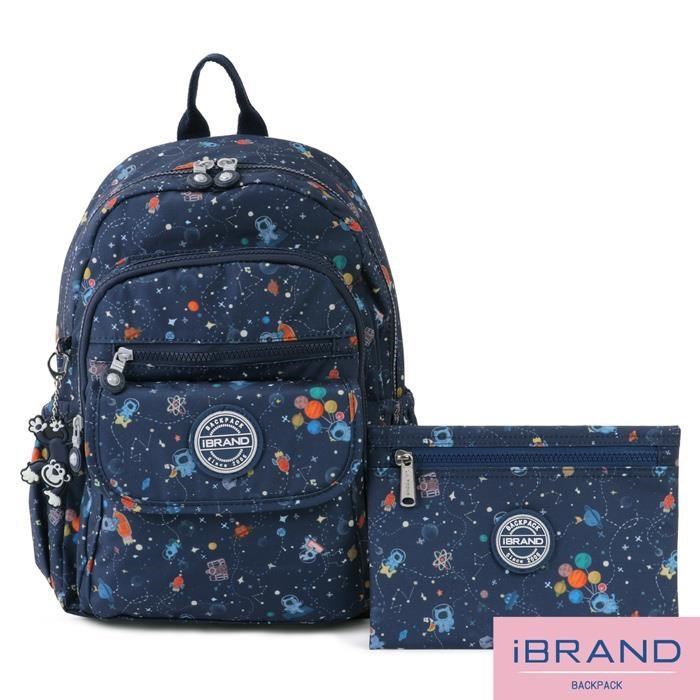 iBrand 簡約輕盈尼龍多功能後背包 - 動物星球 TIB-1503