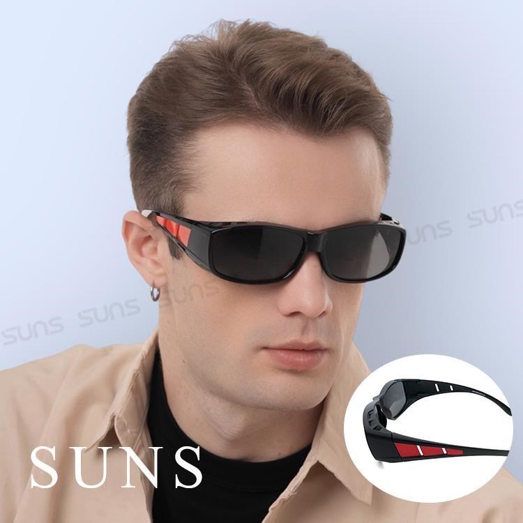 SUNS MIT偏光墨鏡 經典紅框 Polarized眼鏡族首選 抗UV/可套鏡/防眩光