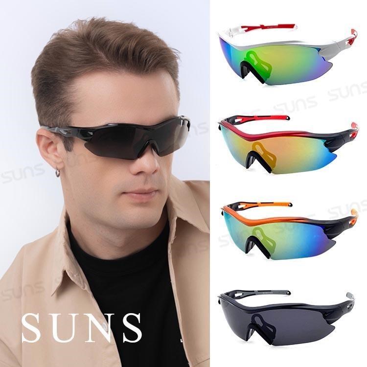 SUNS 偏光運動墨鏡 REVO電鍍輕質量強化鏡片 偏光/防眩光/抗UV(8203)