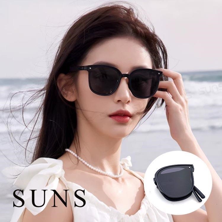 時尚折疊偏光墨鏡 大框明星款墨鏡 經典黑 偏光/太陽眼鏡 抗UV(0011B)