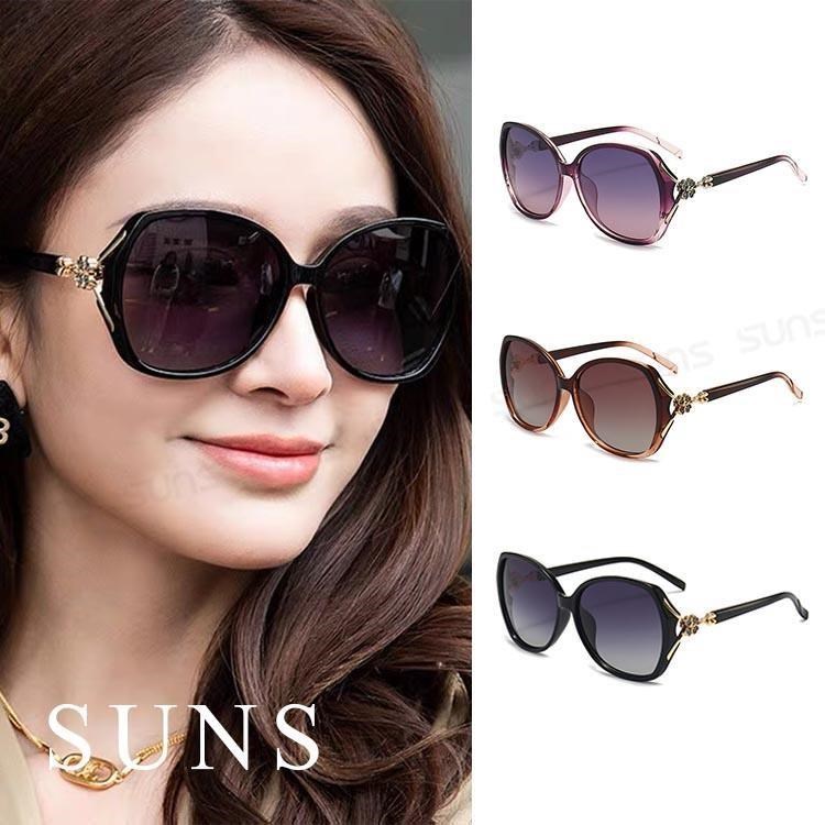 SUNS 時尚鑲鑽簍空名媛款 淑女偏光墨鏡/太陽眼鏡 抗UV(26526)