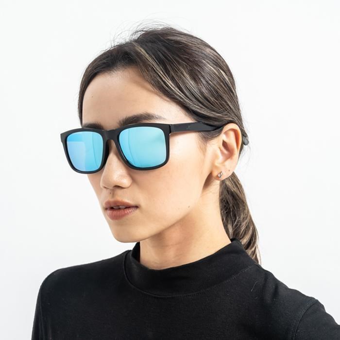 ElanB 太陽眼鏡 偏光百搭方框藍色鏡面抗UV400