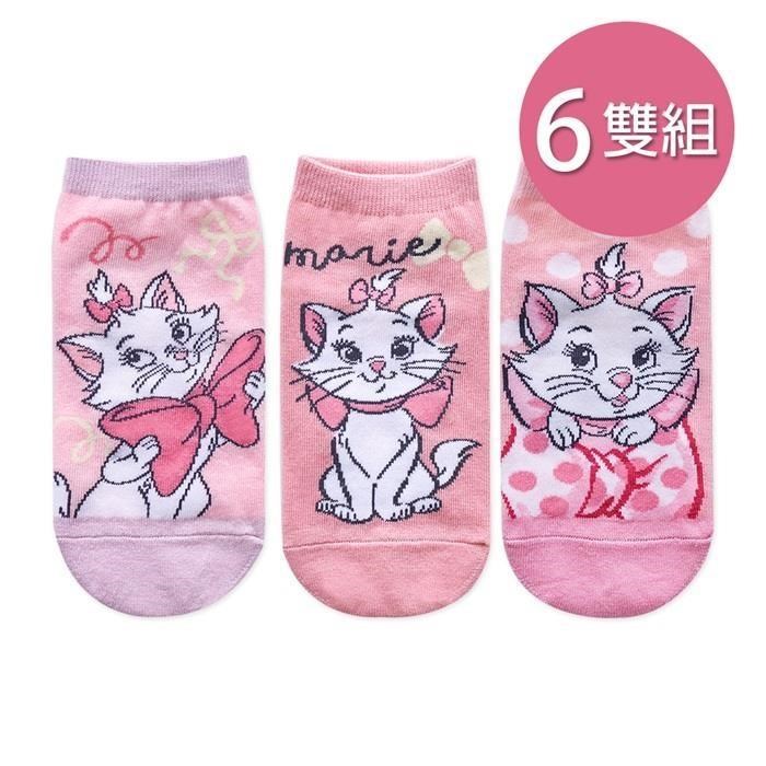 ONEDER 旺達 迪士尼 瑪麗貓直版襪 瑪麗貓短襪 15-22/22-26cm-6雙組(AM-A504~AM-A506)