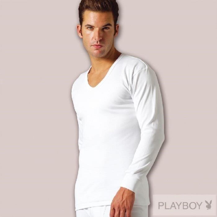 PLAYBOY 2件組 100%時尚純棉U領長袖衛生衣 PB2117B（其他規格）