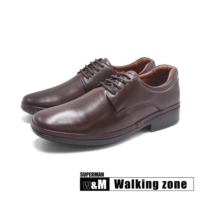 WALKING ZONE (男)SUPERMAN系列 經典紳士綁帶輕量減壓皮鞋 男鞋-咖啡色