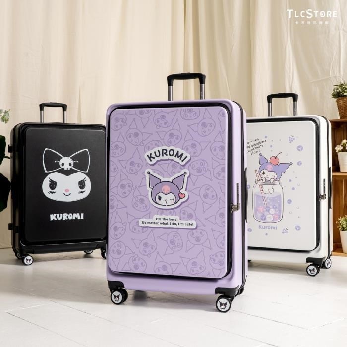 Sanrio 三麗鷗 KUROMI酷洛米28吋前開可擴充上掀行李箱(2年保固 海關鎖 360度飛機輪)