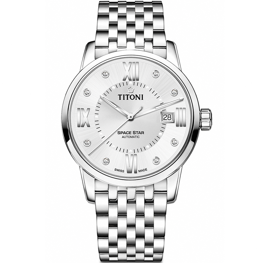 TITONI 梅花錶 83538 S-099 天星系列 經典機械錶-銀/40mm