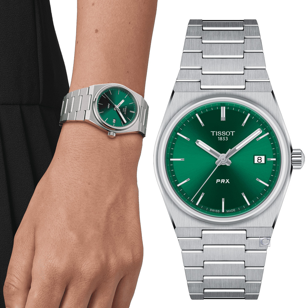TISSOT 天梭 錶官方授權 PRX 40 205 復古新浪潮時尚腕錶(T1372101108100)