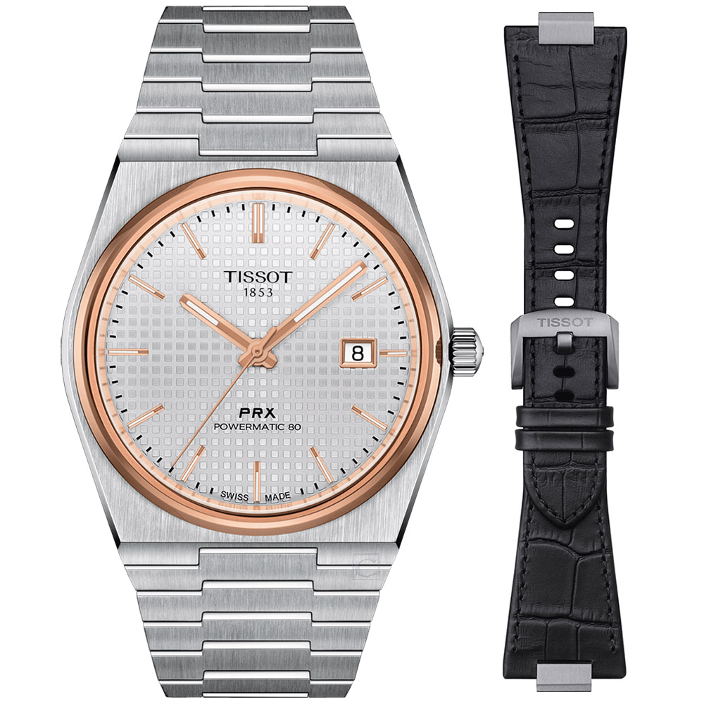 TISSOT 天梭 官方授權 PRX POWERMATIC 80 經典旗艦機械錶-T1374072103100/40mm