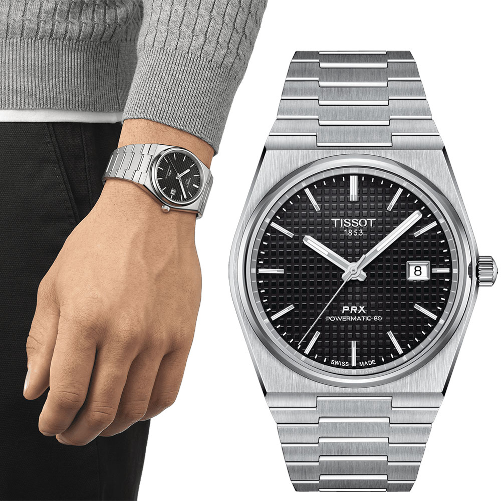TISSOT 天梭 PRX POWERMATIC 80 經典旗艦機械錶/T1374071105100/40mm