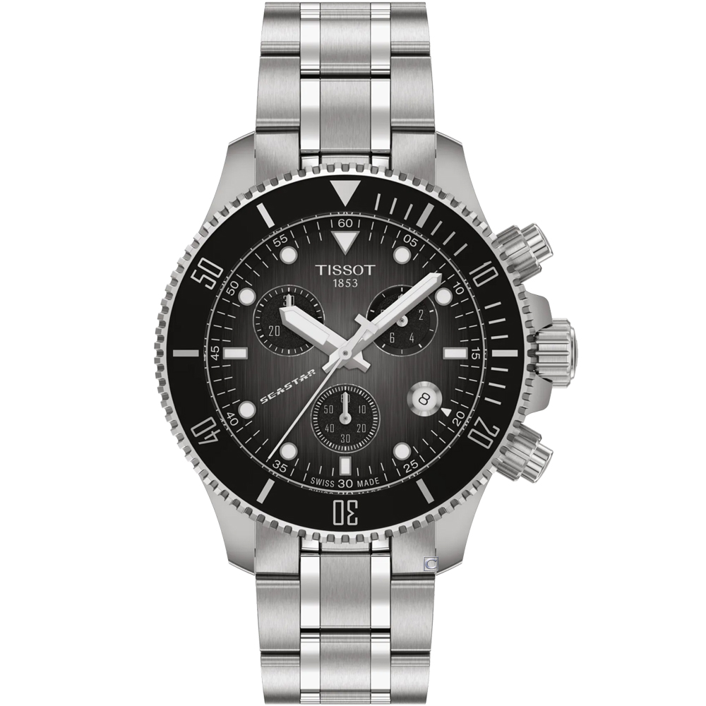 TISSOT 天梭 官方受權 SEASTAR 1000 小海星38mm 計時運動錶 女錶 中性錶-T1202171106100