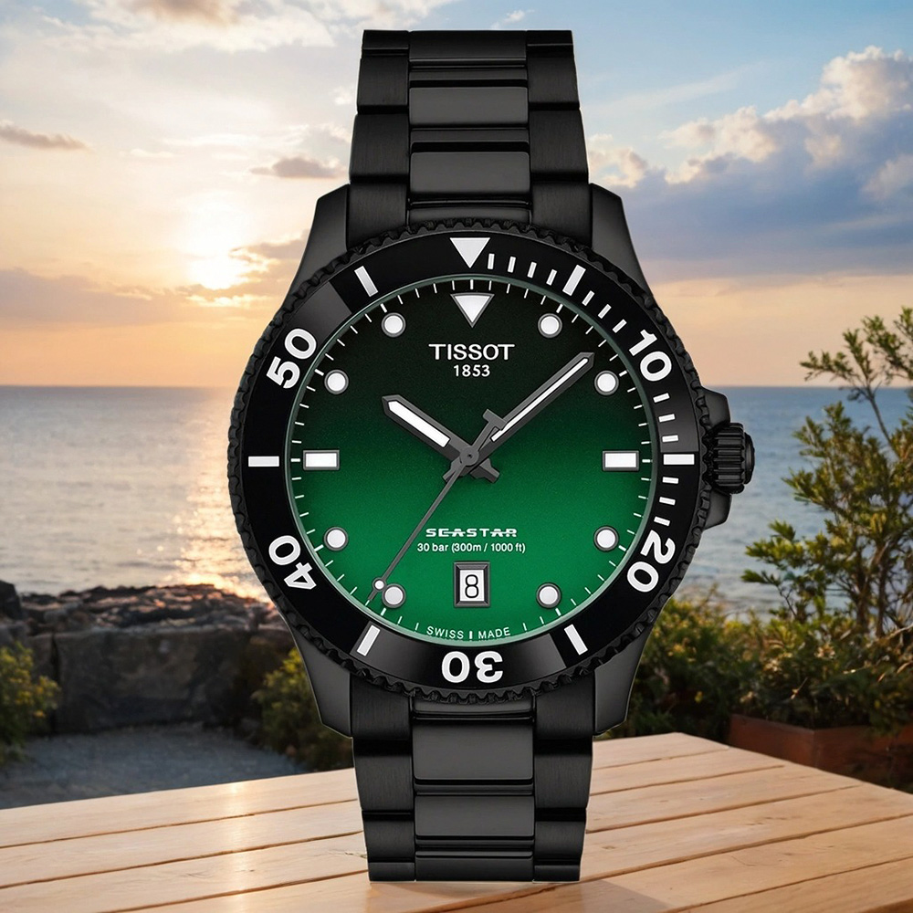 TISSOT 天梭 官方授權 Seastar 1000 T120.410.33.091.00 海洋之星300米潛水錶 百貨周年慶-40mm T1204103309100