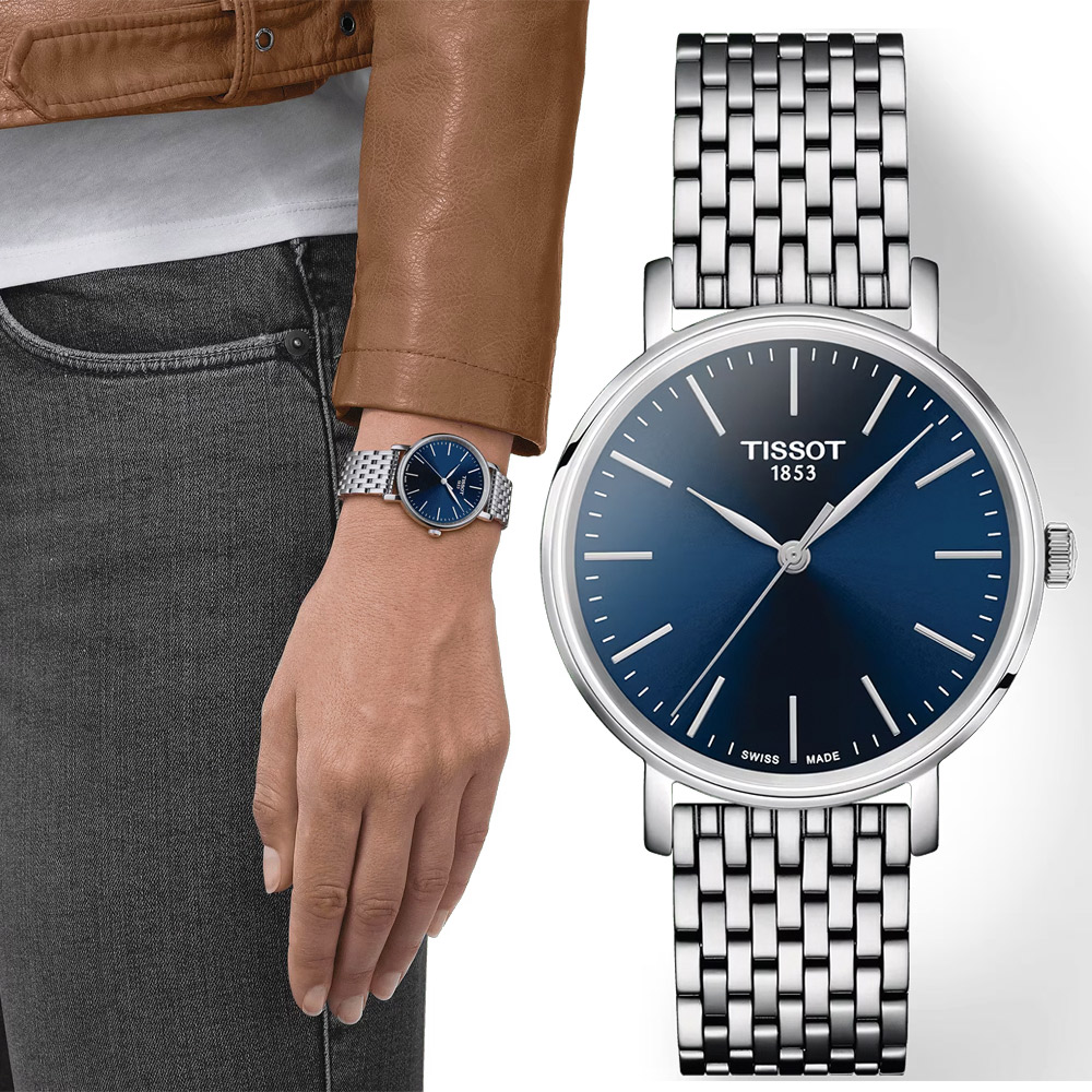 TISSOT 天梭 官方授權 Everytime 經典雋永大三針女錶 百貨周年慶 T1432101104100