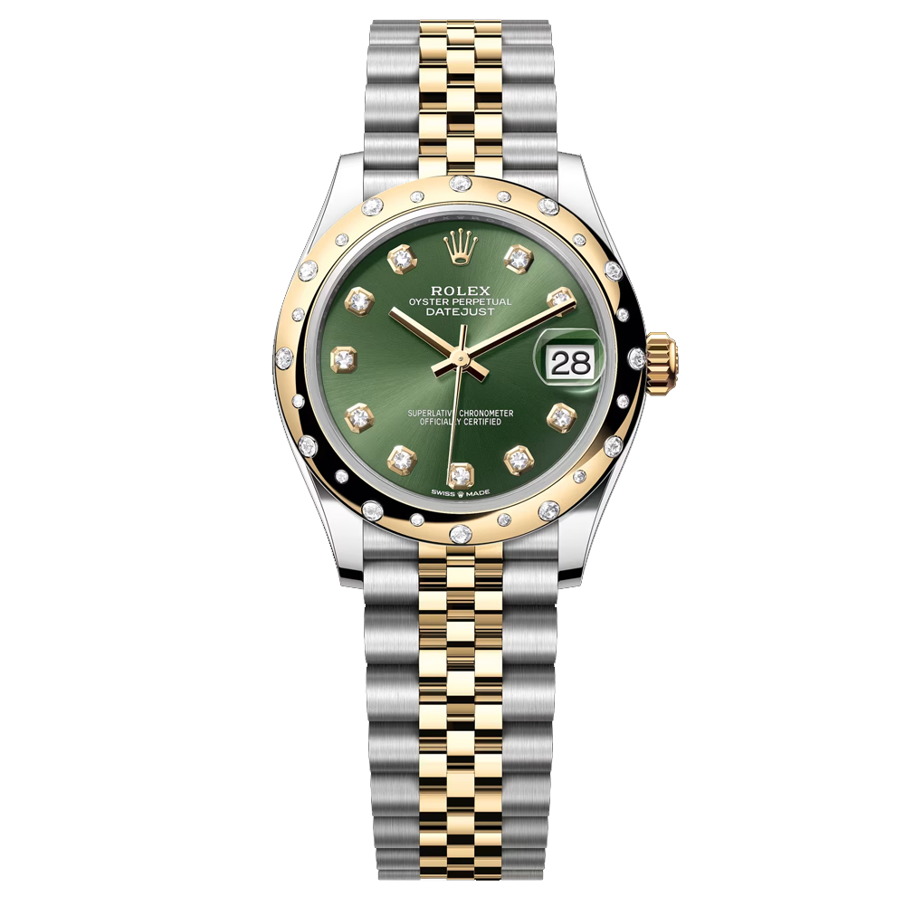 Rolex 勞力士 278343RBR 橄欖綠面時鑽 外圈繞鑽 31mm