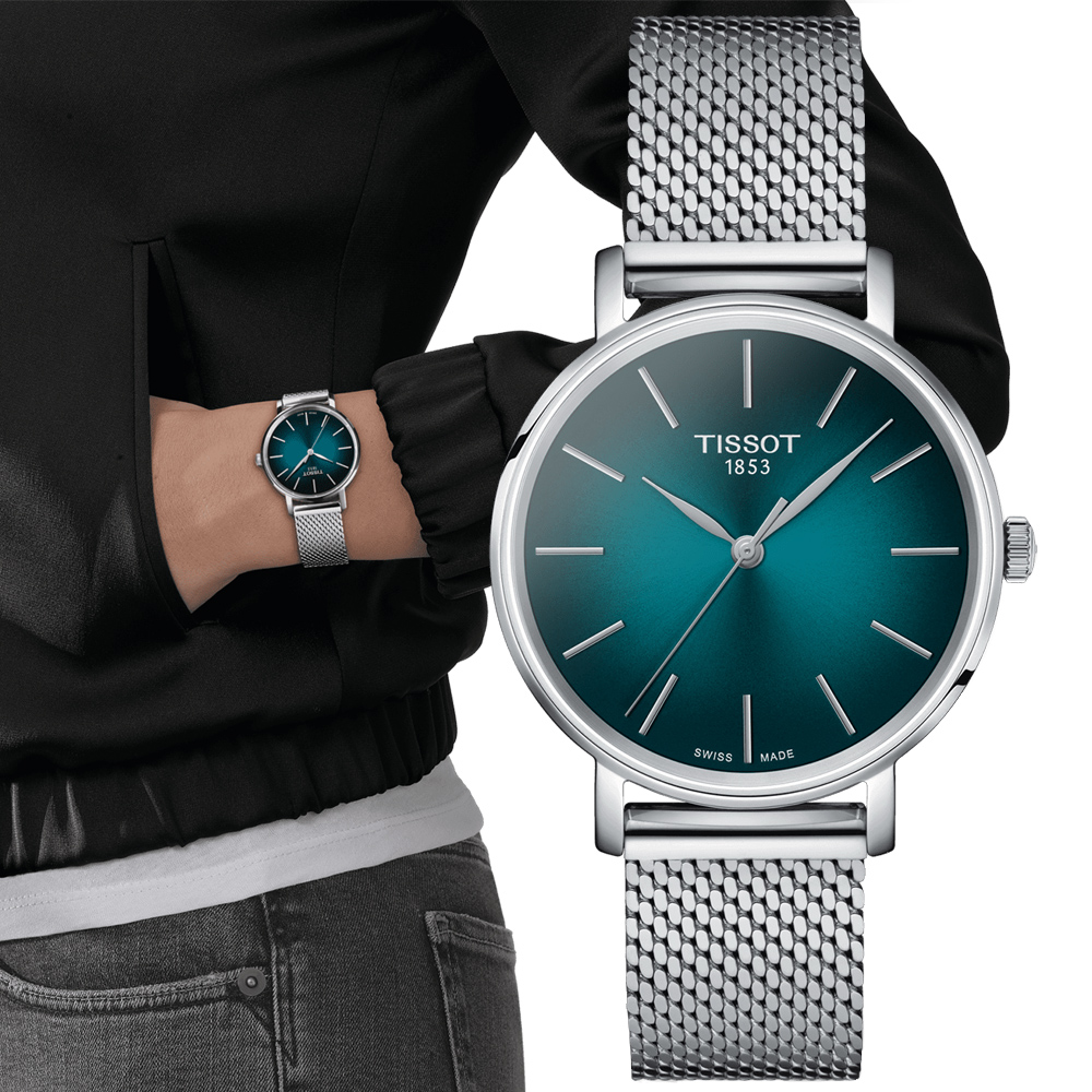TISSOT 天梭 官方授權 EVERYTIME 簡約經典腕錶 錶 週年慶 雙11 / T1432101109100 / T143.210.11.091.00