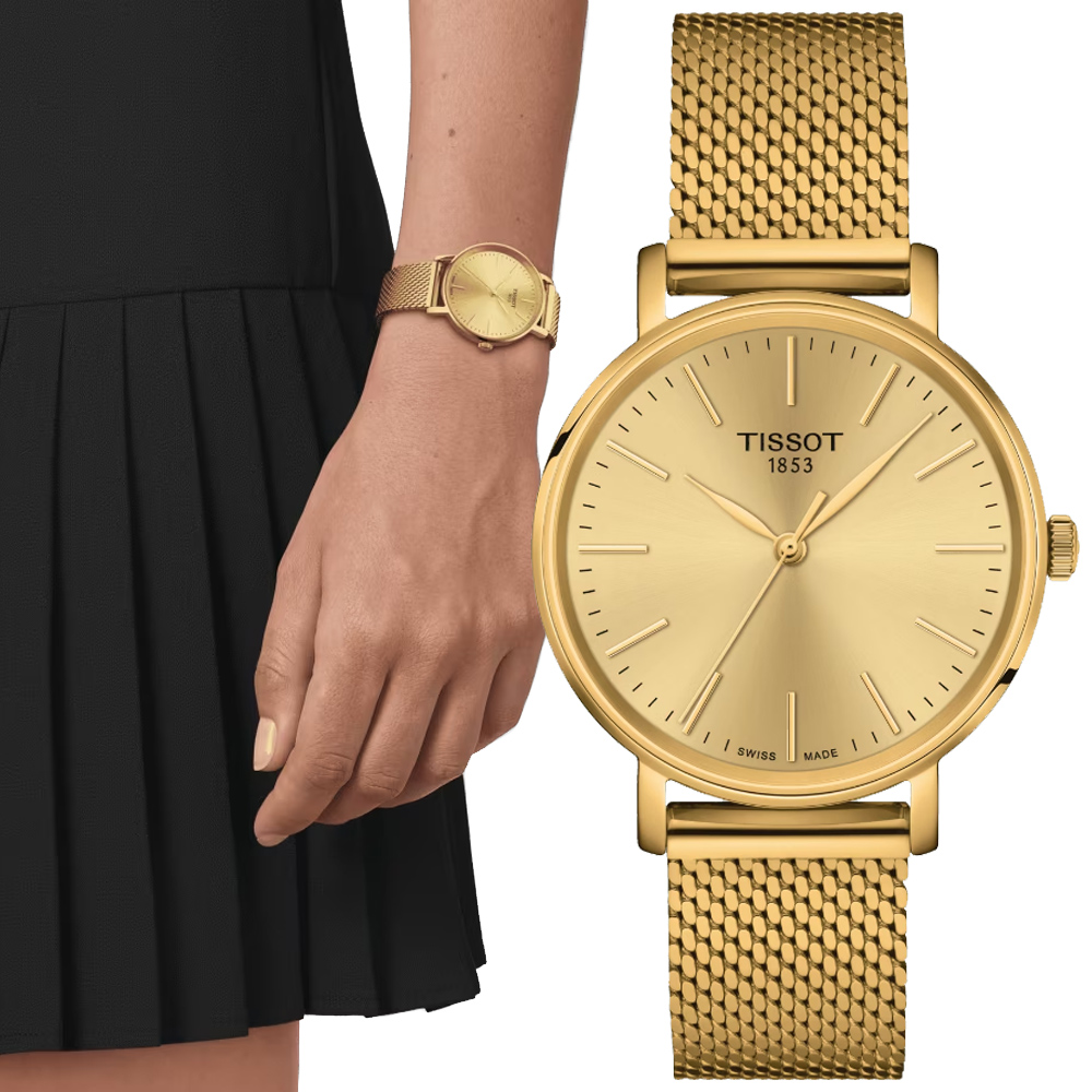 TISSOT 天梭 官方授權 EVERYTIME 簡約經典腕錶 錶 週年慶 雙11 T1432103302100 / T143.210.33.021.00