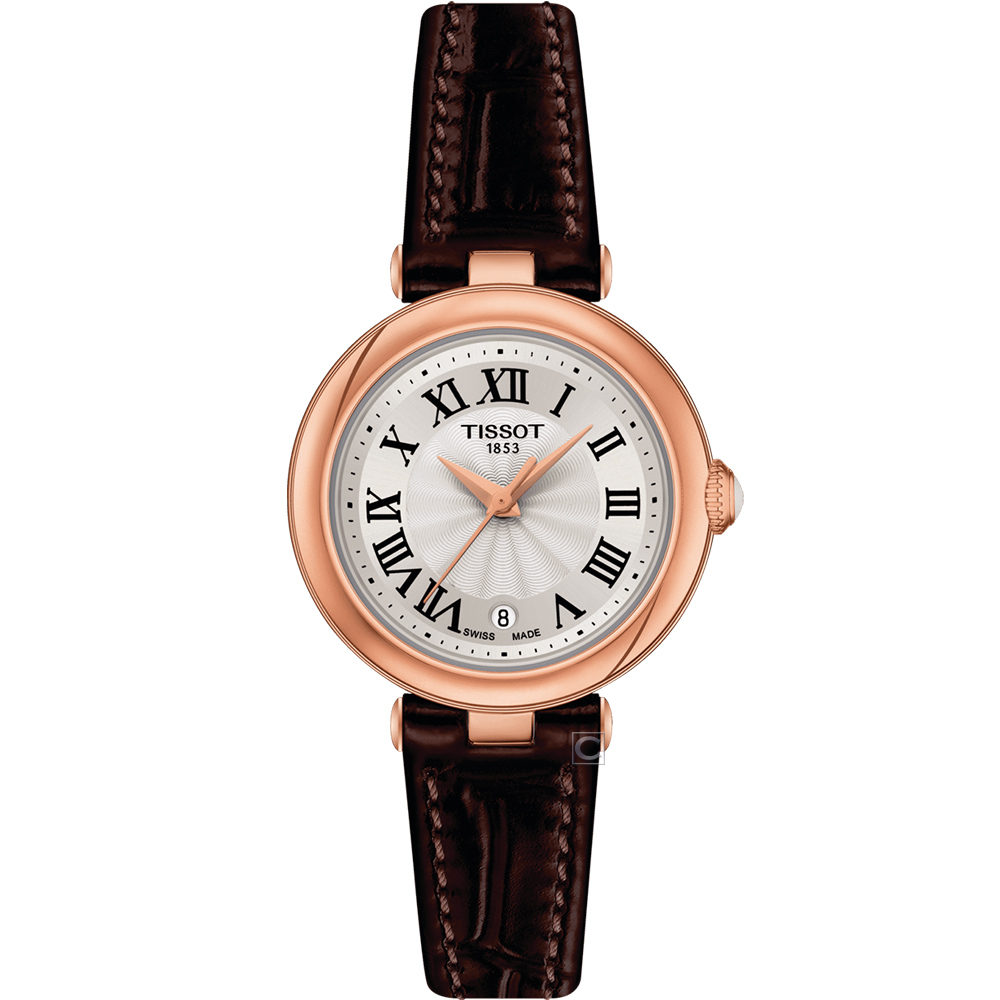 TISSOT 天梭 官方授權 Bellissima Small Lady 浪漫邂逅羅馬時尚腕錶-26mm T1260103601300